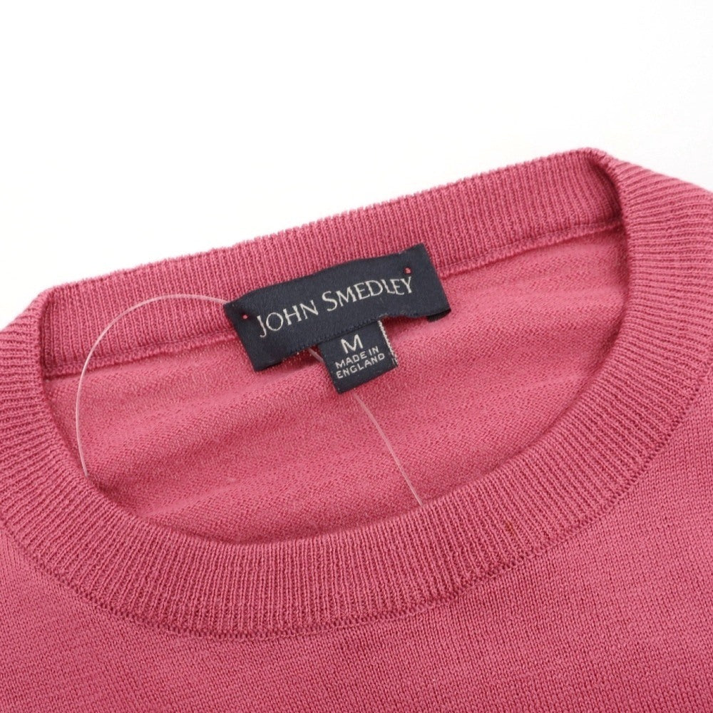 【中古】ジョンスメドレー JOHN SMEDLEY ウール クルーネック プルオーバーニット ピンク【サイズM】【 状態ランクB 】【 メンズ 】
