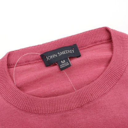 【中古】ジョンスメドレー JOHN SMEDLEY ウール クルーネック プルオーバーニット ピンク【サイズM】【 状態ランクB 】【 メンズ 】