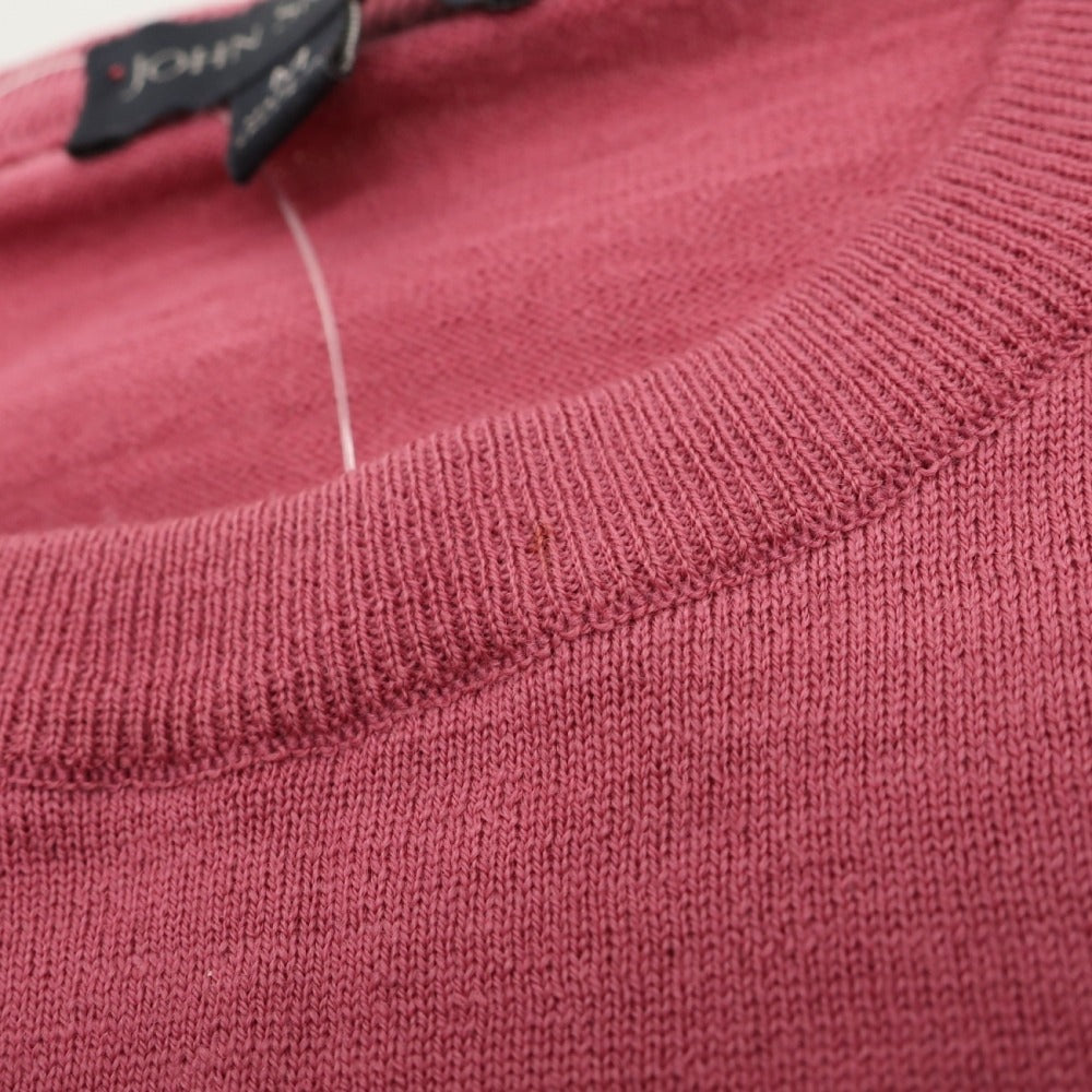 【中古】ジョンスメドレー JOHN SMEDLEY ウール クルーネック プルオーバーニット ピンク【サイズM】【 状態ランクB 】【 メンズ 】