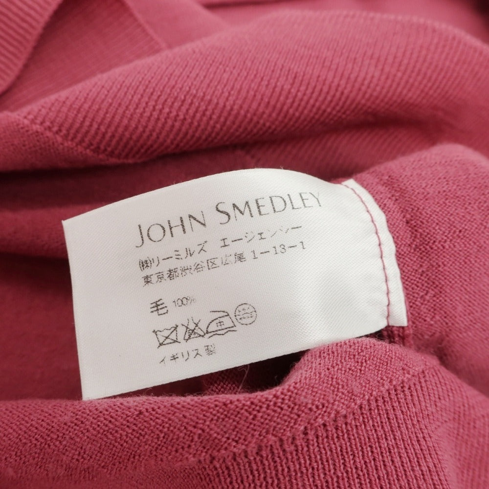 【中古】ジョンスメドレー JOHN SMEDLEY ウール クルーネック プルオーバーニット ピンク【サイズM】【 状態ランクB 】【 メンズ 】