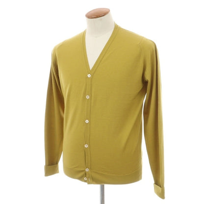 【中古】ジョンスメドレー JOHN SMEDLEY ハイゲージ ウール ニット カーディガン マスタードイエロー【サイズM】【 状態ランクB 】【 メンズ 】