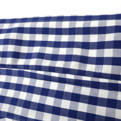 【中古】アザブテーラー azabu tailor コットン ギンガムチェック セミワイドカラー ドレスシャツ ブルーネイビーxホワイト【サイズ表記なし（S位）】【 状態ランクB 】【 メンズ 】