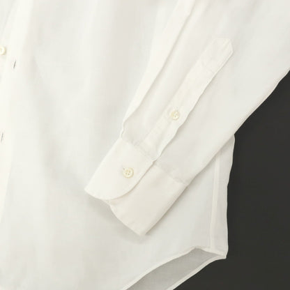 【中古】メイカーズシャツ カマクラ Makers Shirt 鎌倉 コットンリネン ホリゾンタルカラー ドレスシャツ ホワイト【サイズ38】【 状態ランクC 】【 メンズ 】