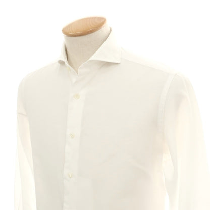 【中古】メイカーズシャツ カマクラ Makers Shirt 鎌倉 コットンリネン ホリゾンタルカラー ドレスシャツ ホワイト【サイズ38】【 状態ランクC 】【 メンズ 】