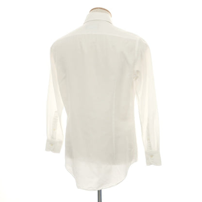 【中古】メイカーズシャツ カマクラ Makers Shirt 鎌倉 コットンリネン ホリゾンタルカラー ドレスシャツ ホワイト【サイズ38】【 状態ランクC 】【 メンズ 】