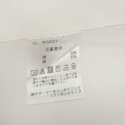 【中古】メイカーズシャツ カマクラ Makers Shirt 鎌倉 コットンリネン ホリゾンタルカラー ドレスシャツ ホワイト【サイズ38】【 状態ランクC 】【 メンズ 】