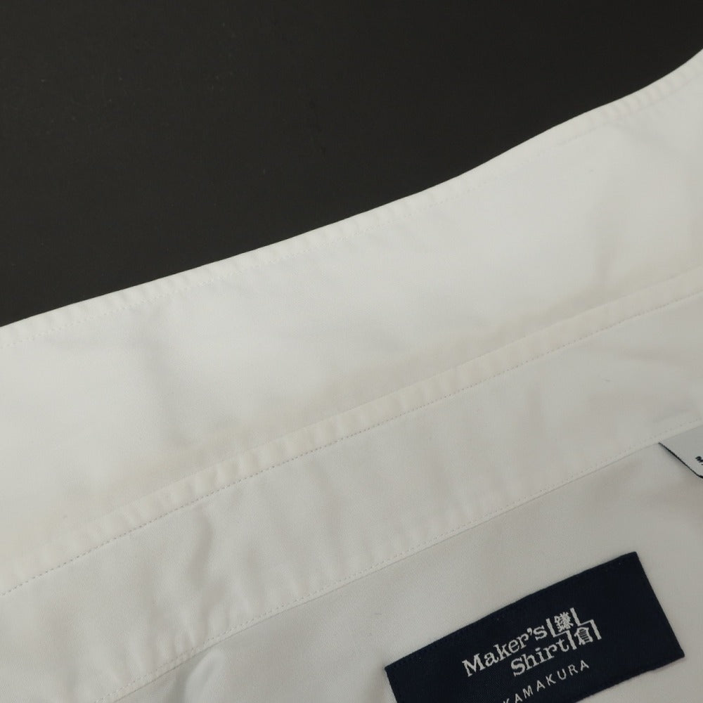 【中古】メイカーズシャツ カマクラ Makers Shirt 鎌倉 コットン ワイドカラー ドレスシャツ ホワイト【サイズ37】【 状態ランクC 】【 メンズ 】