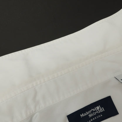 【中古】メイカーズシャツ カマクラ Makers Shirt 鎌倉 コットン ワイドカラー ドレスシャツ ホワイト【サイズ37】【 状態ランクC 】【 メンズ 】