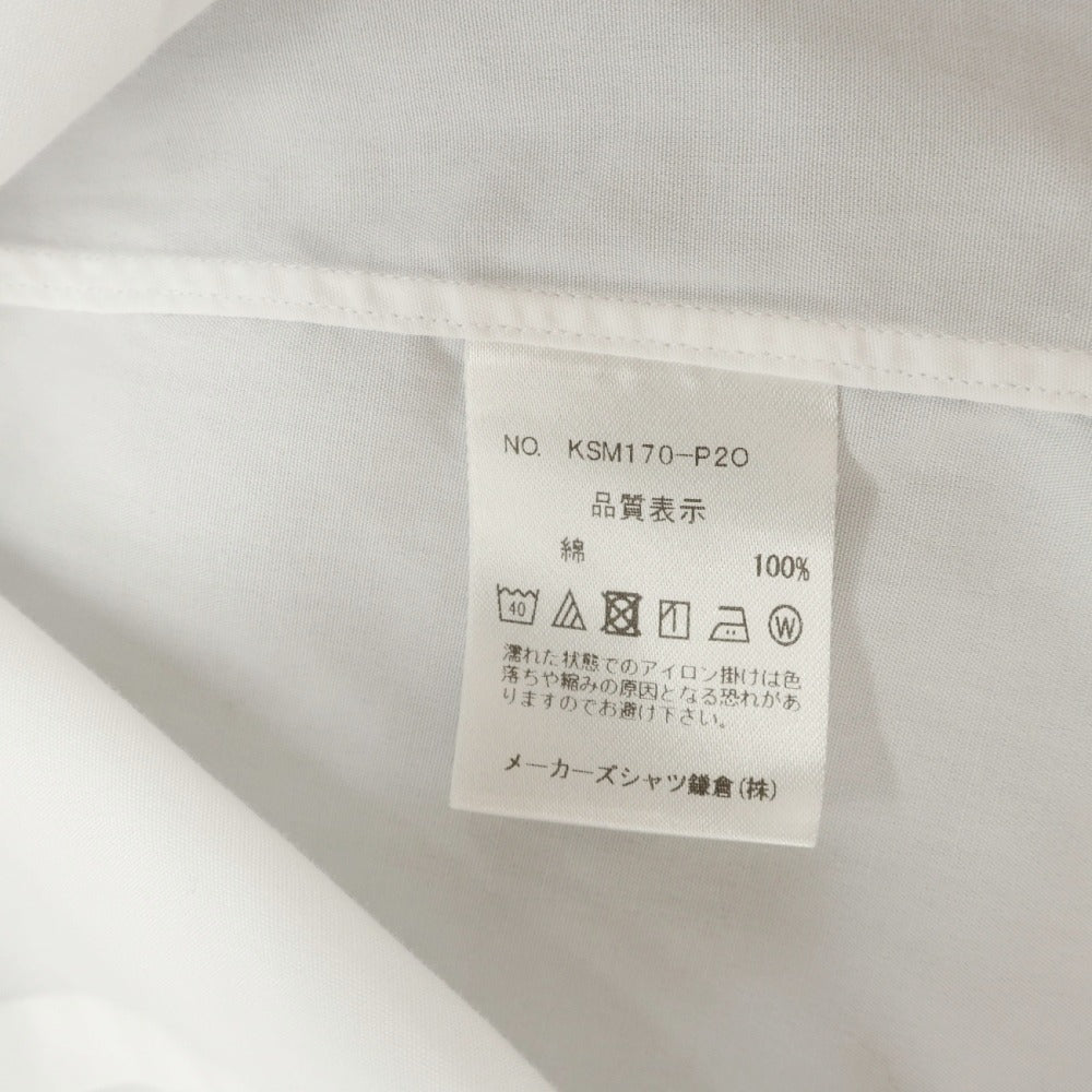 【中古】メイカーズシャツ カマクラ Makers Shirt 鎌倉 コットン ワイドカラー ドレスシャツ ホワイト【サイズ37】【 状態ランクC 】【 メンズ 】