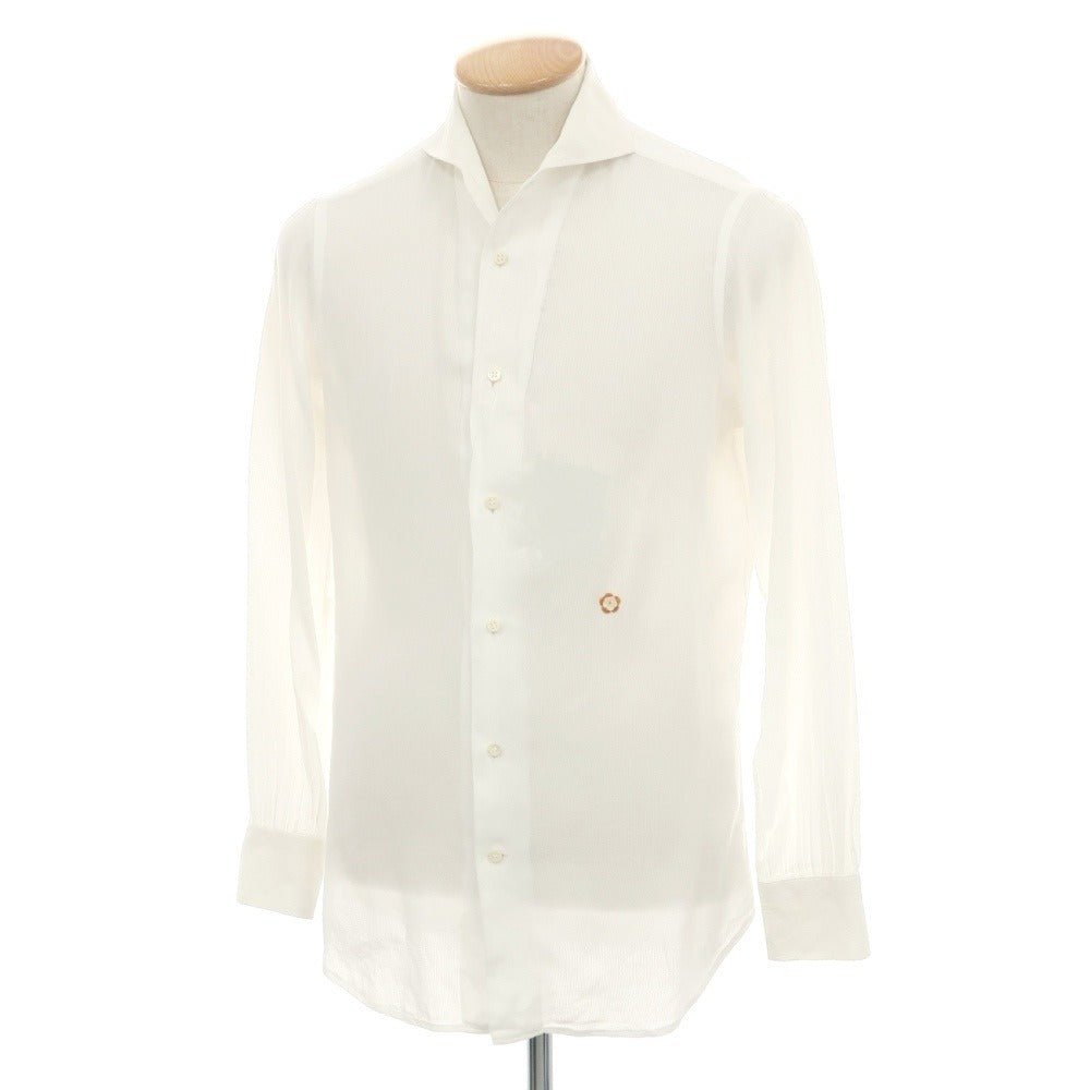 【中古】ジョバンニ イングレーゼ Giovanni Inglese コットン ワンピースカラー カジュアルシャツ ホワイト【サイズS】【 状態ランクC 】【 メンズ 】