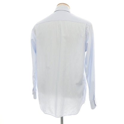 【中古】プラダ PRADA コットン系 ストライプ レギュラーカラー ドレスシャツ ホワイトxブルー【サイズ38】【 状態ランクC 】【 メンズ 】