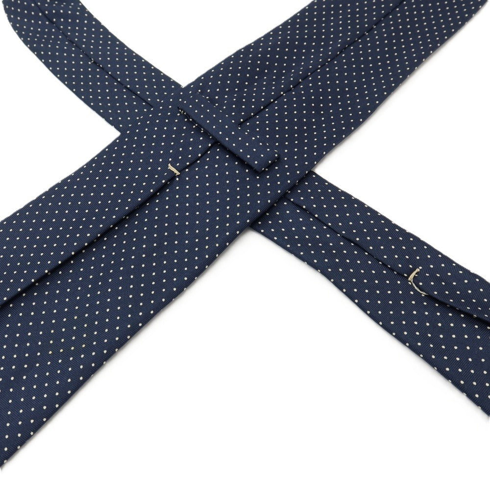 【中古】マリネッラ E.MARINELLA シルク プリント ドット柄ネクタイ ネイビーxオフホワイト【 状態ランクB 】【 メンズ 】