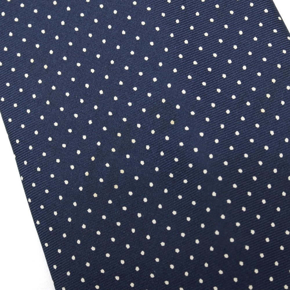 【中古】マリネッラ E.MARINELLA シルク プリント ドット柄ネクタイ ネイビーxオフホワイト【 状態ランクB 】【 メンズ 】