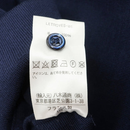 【中古】ルトロワ Letroyes ハイゲージ ウール 長袖 ポロニット ネイビー【サイズM】【 状態ランクB 】【 メンズ 】