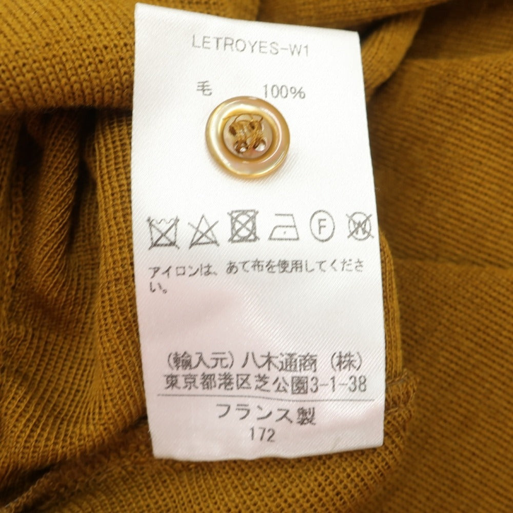【中古】ルトロワ Letroyes ハイゲージ ウール 長袖 ポロニット イエローオーカー【サイズM】【 状態ランクB 】【 メンズ 】