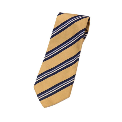 【中古】ホリデイ アンド ブラウン HOLLIDAY &amp; BROWN BEAMS F別注 シルク ストライプ柄ネクタイ ベージュxネイビー【 状態ランクB 】【 メンズ 】