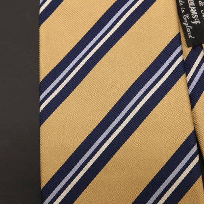 【中古】ホリデイ アンド ブラウン HOLLIDAY &amp; BROWN BEAMS F別注 シルク ストライプ柄ネクタイ ベージュxネイビー【 状態ランクB 】【 メンズ 】