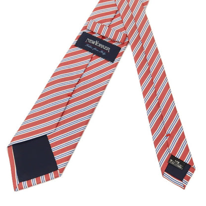 【中古】ニューヨーカー NEWYORKER シルク ストライプ柄ネクタイ レッドxブルー【 状態ランクB 】【 メンズ 】