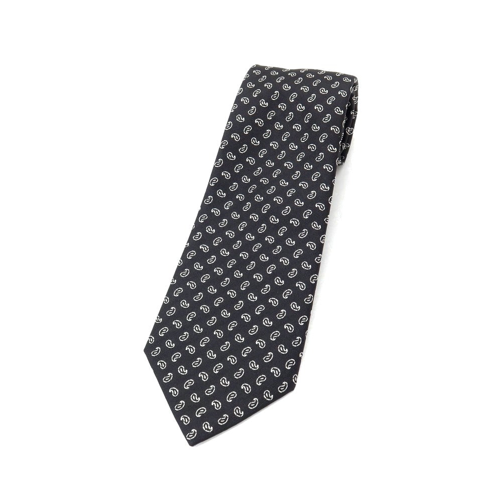 【中古】リベラーノ&amp;リベラーノ LIVERANO&amp;LIVERANO シルク ジャカード ペイズリー柄ネクタイ ブラックxホワイト【 状態ランクB 】【 メンズ 】