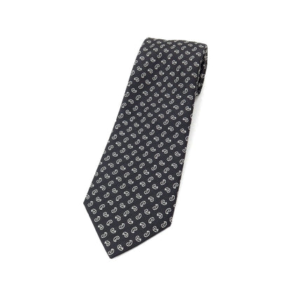 【中古】リベラーノ&amp;リベラーノ LIVERANO&amp;LIVERANO シルク ジャカード ペイズリー柄ネクタイ ブラックxホワイト【 状態ランクB 】【 メンズ 】