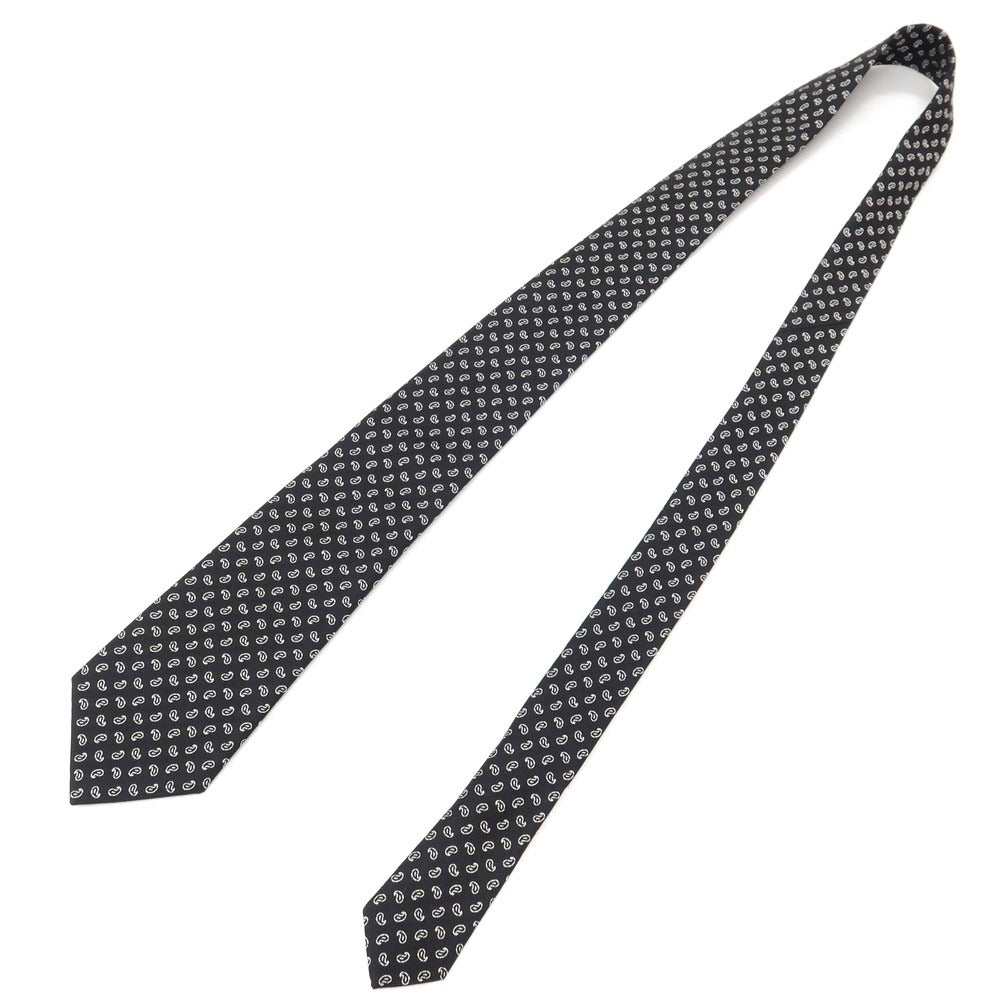 【中古】リベラーノ&amp;リベラーノ LIVERANO&amp;LIVERANO シルク ジャカード ペイズリー柄ネクタイ ブラックxホワイト【 状態ランクB 】【 メンズ 】