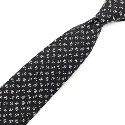 【中古】リベラーノ&amp;リベラーノ LIVERANO&amp;LIVERANO シルク ジャカード ペイズリー柄ネクタイ ブラックxホワイト【 状態ランクB 】【 メンズ 】