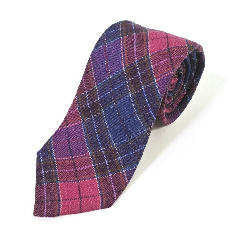 [Used] Atelier F&amp;amp;B Checkered Necktie
 Purple x Light Navy [PUP] [S/S/A/W] [Condition Rank C] [Men&