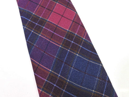[Used] Atelier F&amp;amp;B Checkered Necktie
 Purple x Light Navy [PUP] [S/S/A/W] [Condition Rank C] [Men&