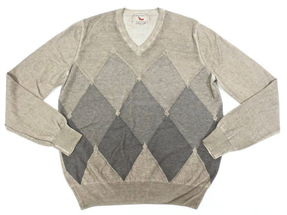 [Used] GRAN SASSO pullover knit
 Khaki brown x gray [Size 48] [GRY] [S/S] [Condition rank B] ​​[Men&