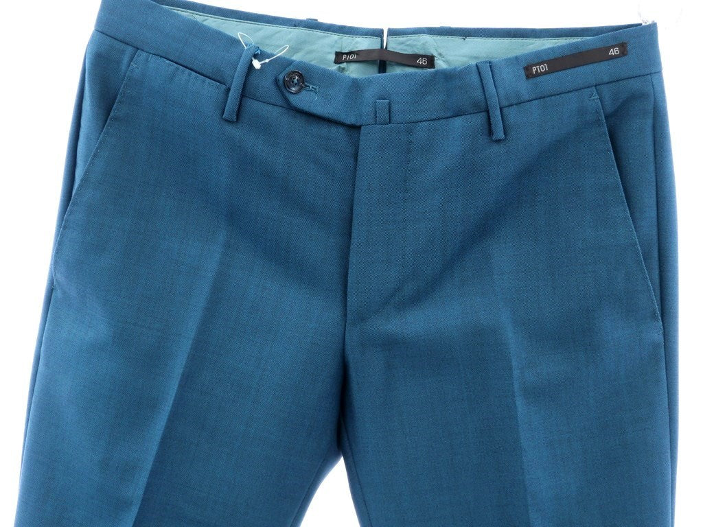 [New] PT01 Mohair-blend wool semi-flared slacks, blue-green [Size 46] [BLU] [S/S] [Condition rank N] [Men&