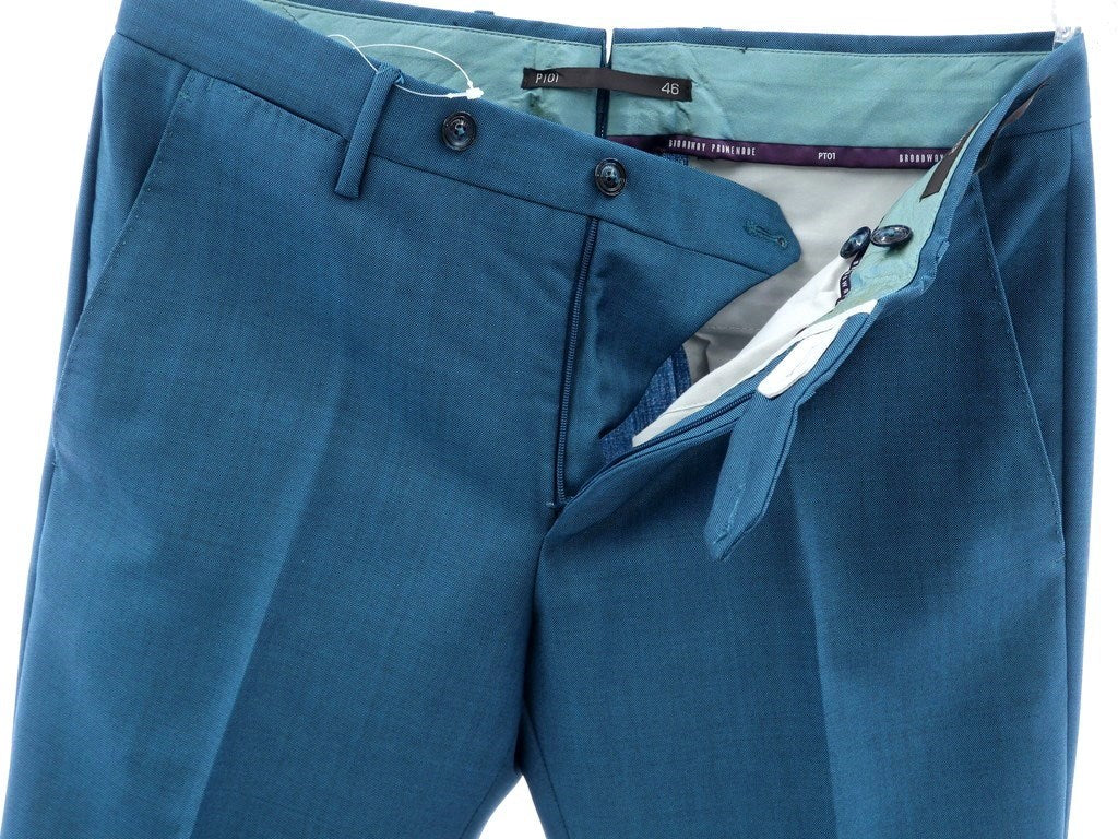 [New] PT01 Mohair-blend wool semi-flared slacks, blue-green [Size 46] [BLU] [S/S] [Condition rank N] [Men&