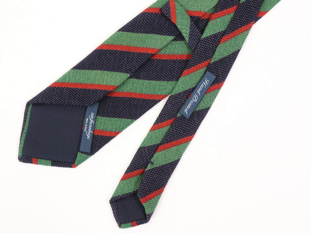 [New] Stefano Bigi Striped Tie
 Navy x Green [NVY] [A/W] [Condition Rank N] [Men&