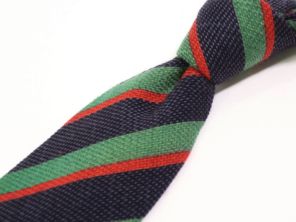 [New] Stefano Bigi Striped Tie
 Navy x Green [NVY] [A/W] [Condition Rank N] [Men&