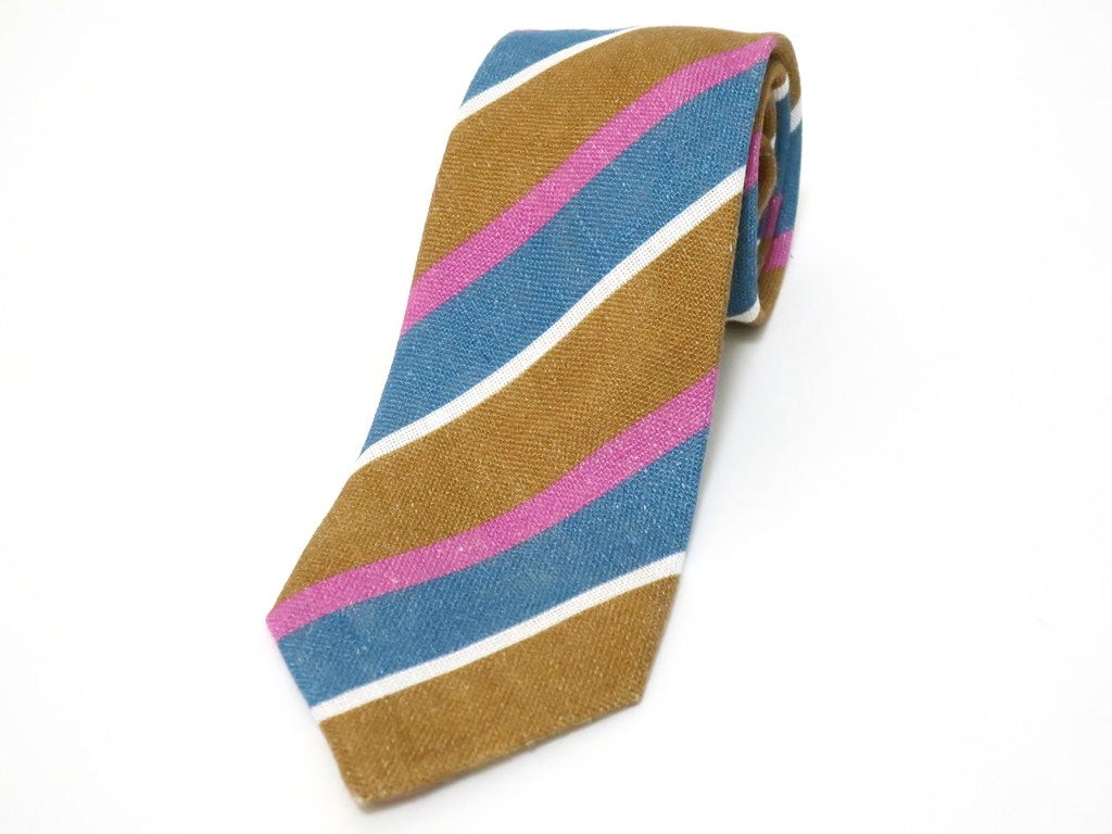 [New] Stefano Bigi Striped Tie
 Light brown x blue [BRW] [S/S] [Condition rank N] [Men&