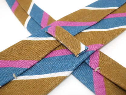 [New] Stefano Bigi Striped Tie
 Light brown x blue [BRW] [S/S] [Condition rank N] [Men&