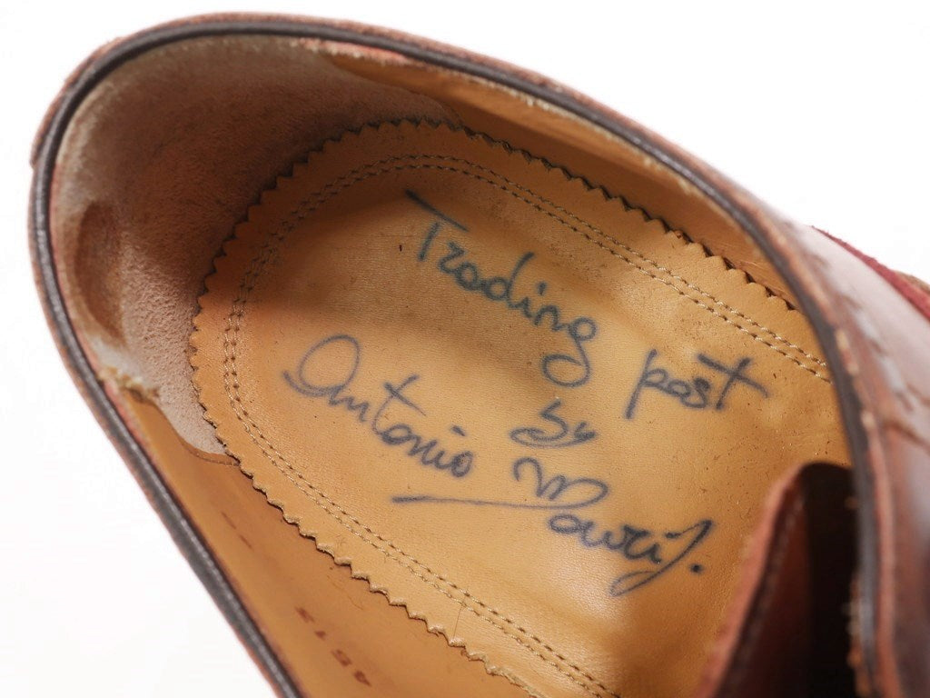 【中古】アントニオ マウリッツィ ANTONIO MAURIZI カーフ×スエード コンビ ウィングチップシューズ ブラウンxテラコッタ【サイズ40】【BRW】【S/S/A/W】【状態ランクC】【メンズ】【769170】 DPD