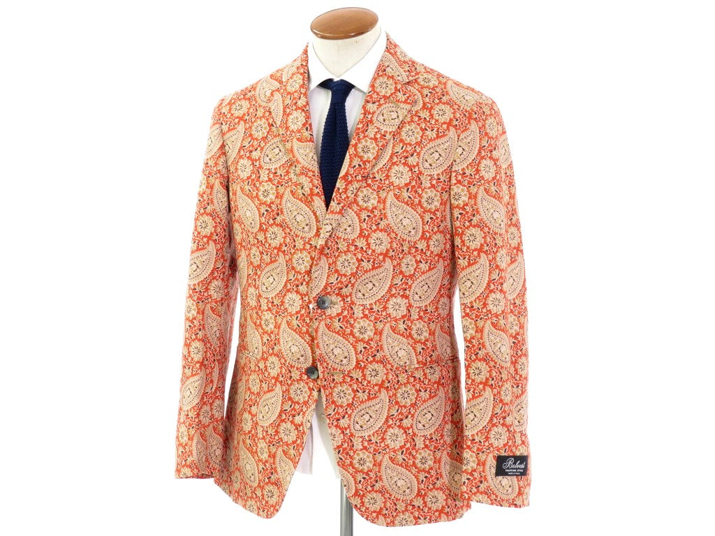 [New] Belvest Paisley Chintz Print Cotton 2-Button Jacket Orange x Beige [Size 48] [ORG] [S/S] [Condition Rank N] [Men&