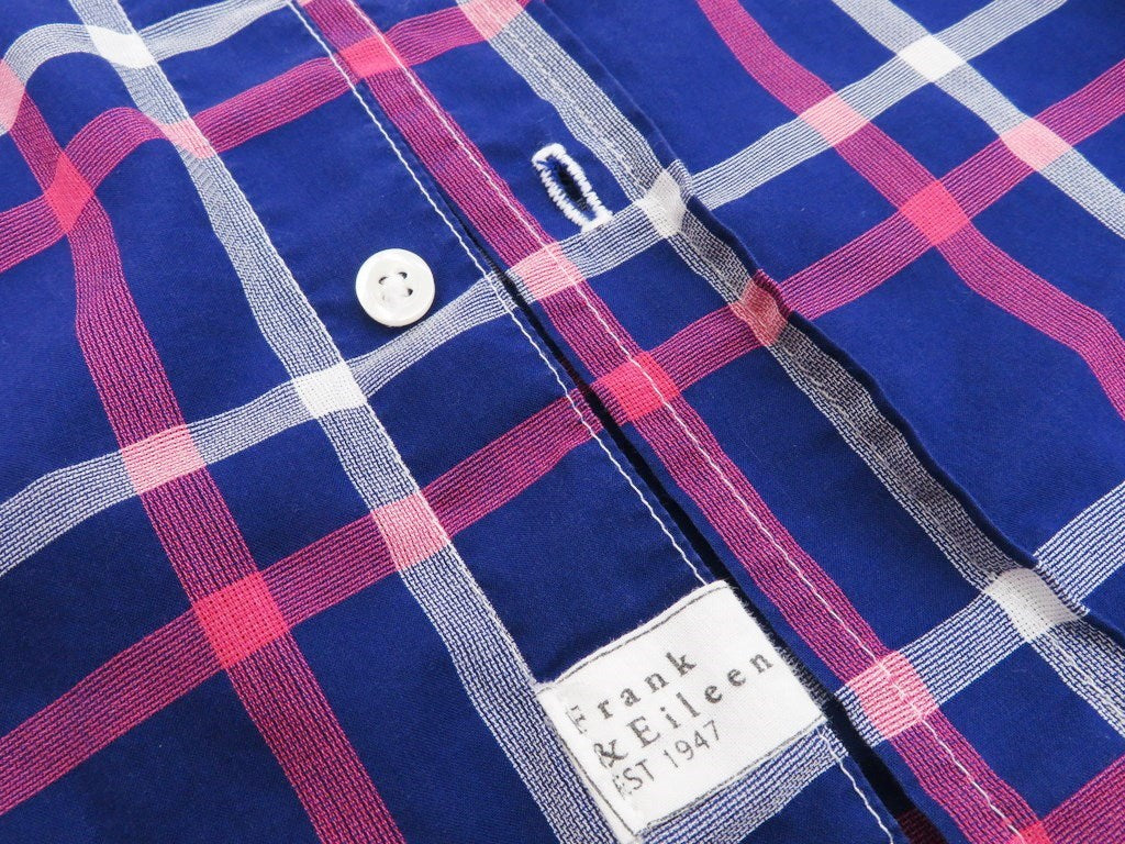 [Used] Frank &amp;amp; Eileen Cotton Check Pattern Casual Shirt Navy x Pink x White [Size XS] [NVY] [S/S] [Condition Rank B] ​​[Men&