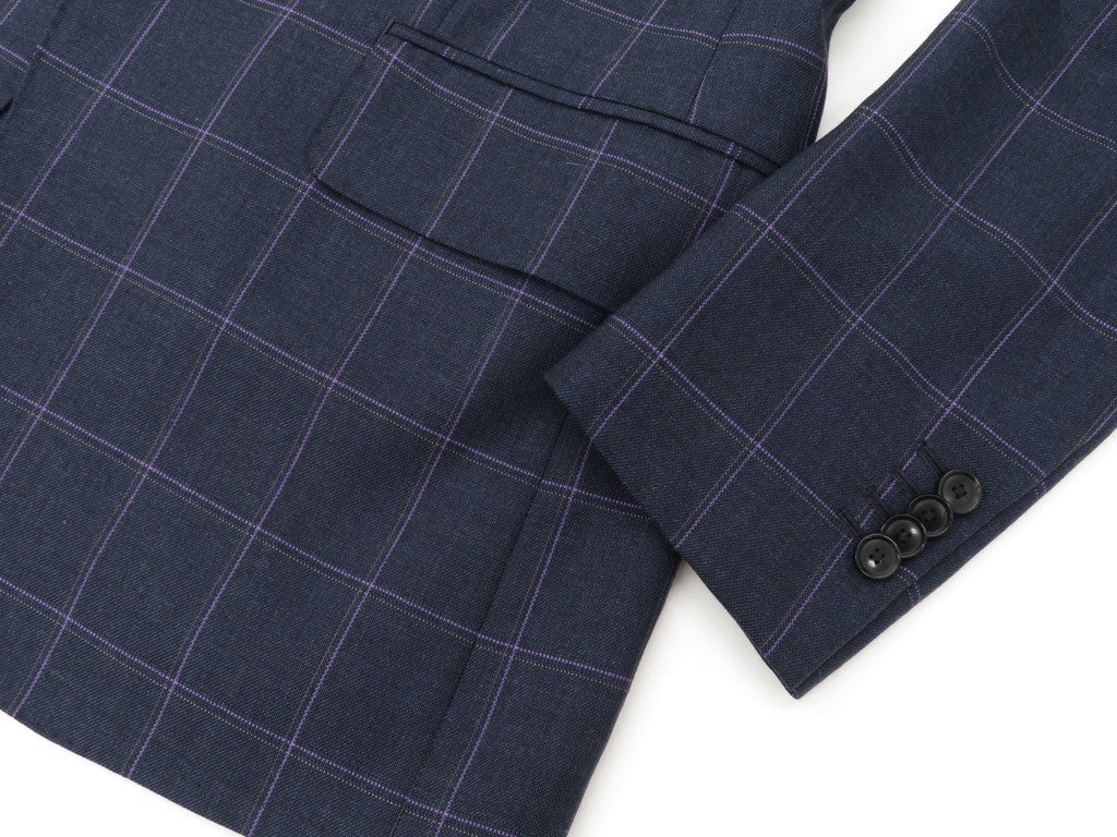 【中古】インベストメント クロージング INVESTMENT CLOTHING 3つボタンスーツ
 ネイビーxパープル【サイズ表記なし（M位）】【NVY】【A/W】【状態ランクB】【メンズ】
【778984】 EPD