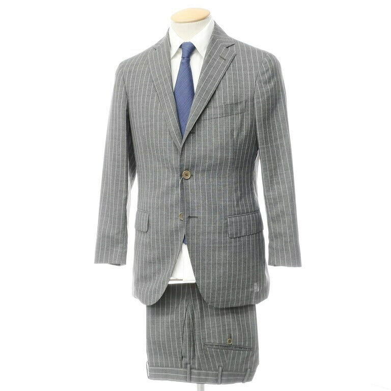 【中古】ベルベスト Belvest 3つボタンスーツ
 グレー【サイズ44】【GRY】【S/S】【状態ランクC】【メンズ】 EPD