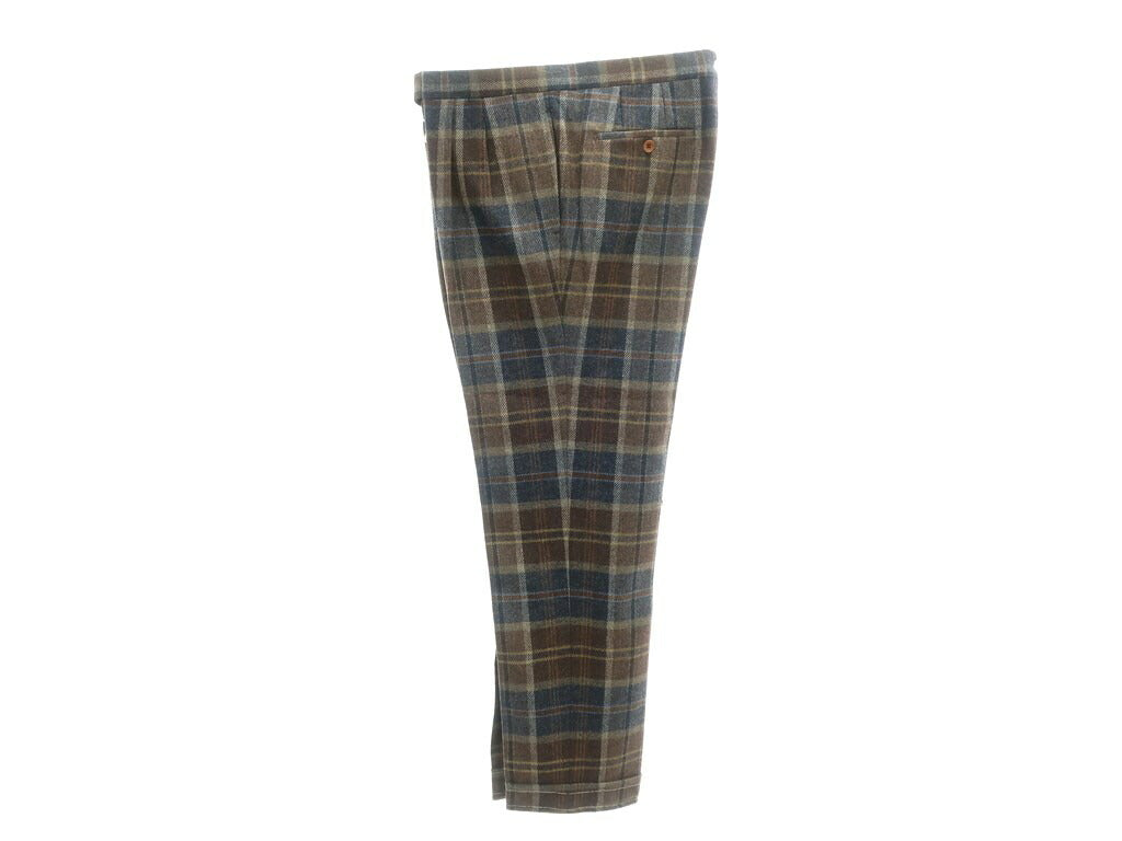 【新品】タイユアタイ TIE YOUR TIE カジュアルスラックスパンツ
 ブラウン×ネイビー系【サイズ56】【BRW】【A/W】【状態ランクN】【メンズ】 EPD