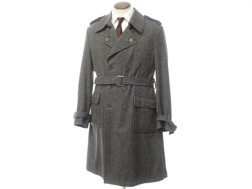 【中古】エトロ ETRO トレンチコート
 ダークグレーxアッシュブラウン【サイズL】【GRY】【A/W】【状態ランクB】【メンズ】
【779073】 DPD