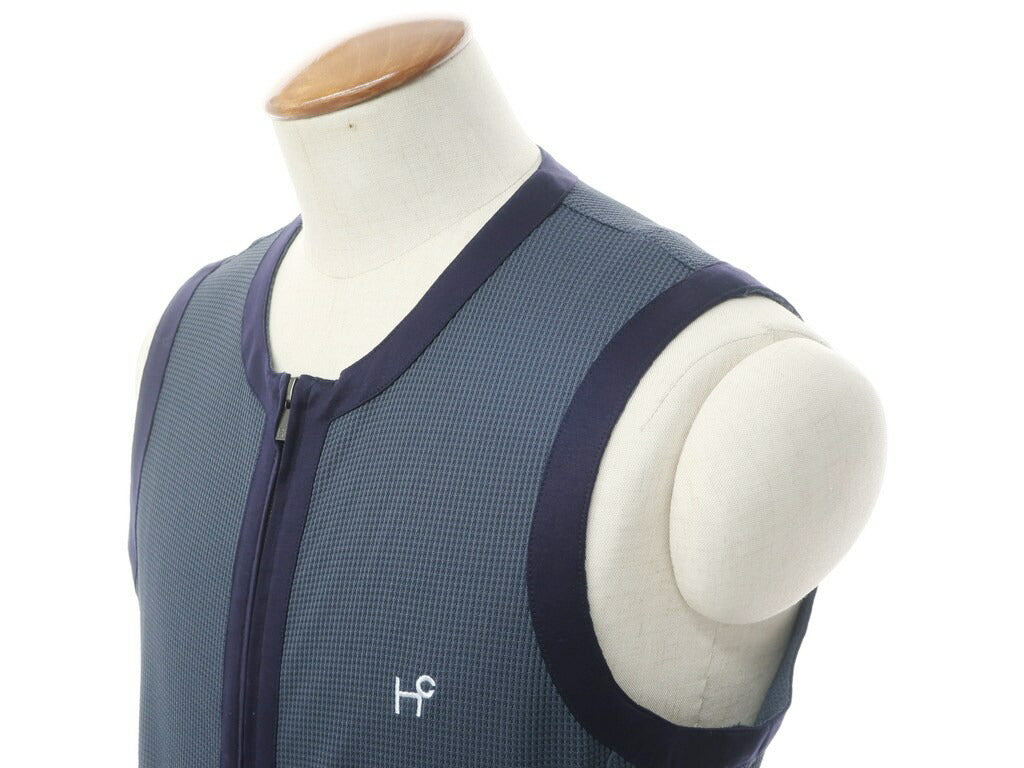 [New] Heal Creak Polyester Waffle Zip-up Vest Navy [Size 48] [NVY] [S/S] [Condition Rank N] [Men&