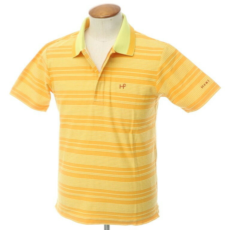 【新品】ヒールクリーク Heal Creak 半袖ポロシャツ
 オレンジ×イエロー【サイズ48】【YEL】【S/S】【状態ランクN】【メンズ】 EPD