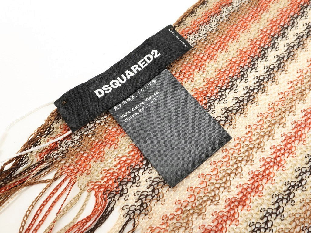 【新品】ディースクエアード DSQUARED2 ストール
 ブラウン系【BRW】【S/S】【状態ランクN】【メンズ】 EPD