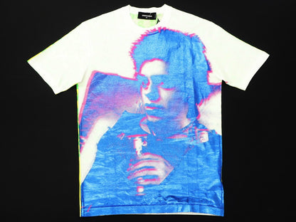 【新品アウトレット】ディースクエアード DSQUARED2 半袖Ｔシャツ
 ホワイト×ブルー×イエロー【サイズXS】【WHT】【S/S】【状態ランクN-】【メンズ】 EPD