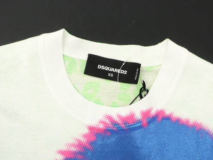 【新品アウトレット】ディースクエアード DSQUARED2 半袖Ｔシャツ
 ホワイト×ブルー×イエロー【サイズXS】【WHT】【S/S】【状態ランクN-】【メンズ】 EPD