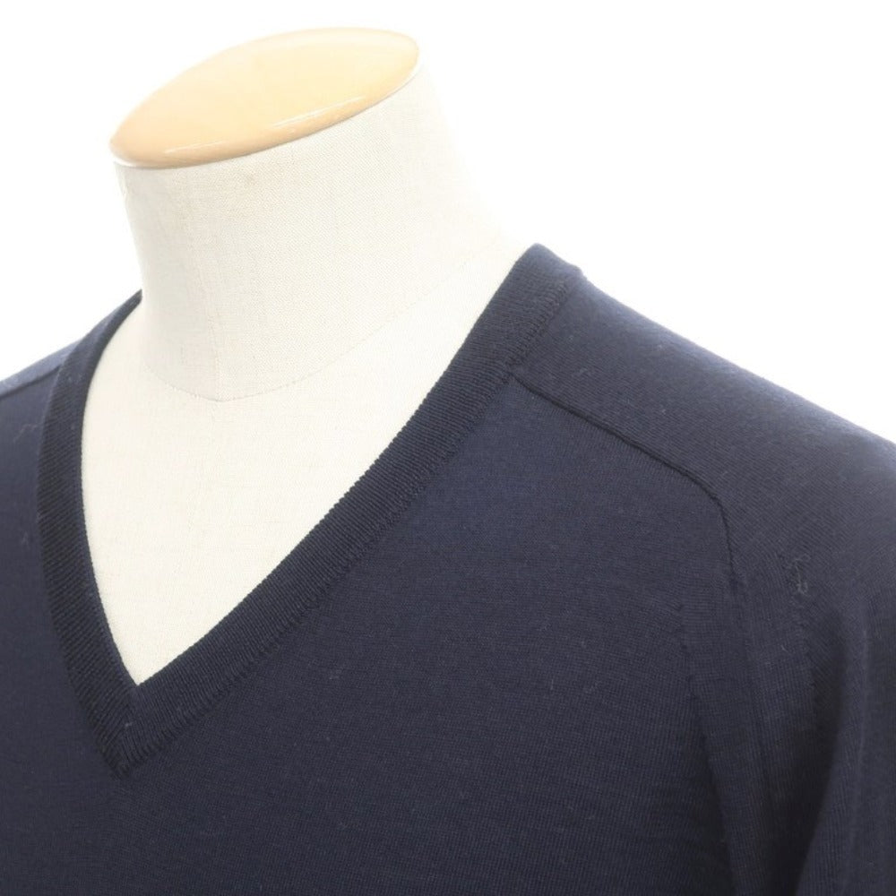 [Used] Side Slope Wool V-neck knit, navy [Size 1] [NVY] [A/W] [Condition Rank A] [Men&