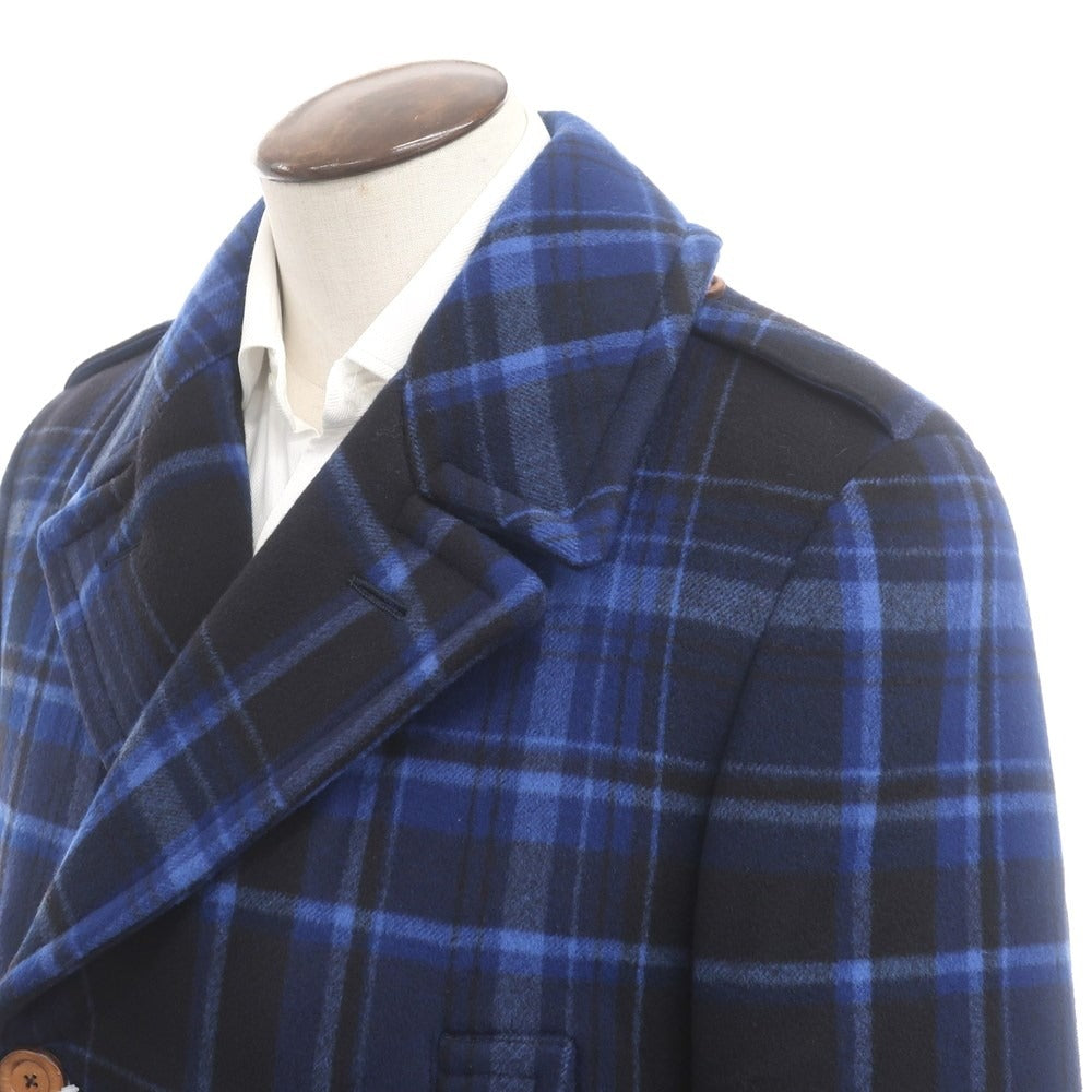 [New] Belvest Wool Check Peacoat Blue x Black [Size 48] [BLU] [A/W] [Condition Rank N] [Men&