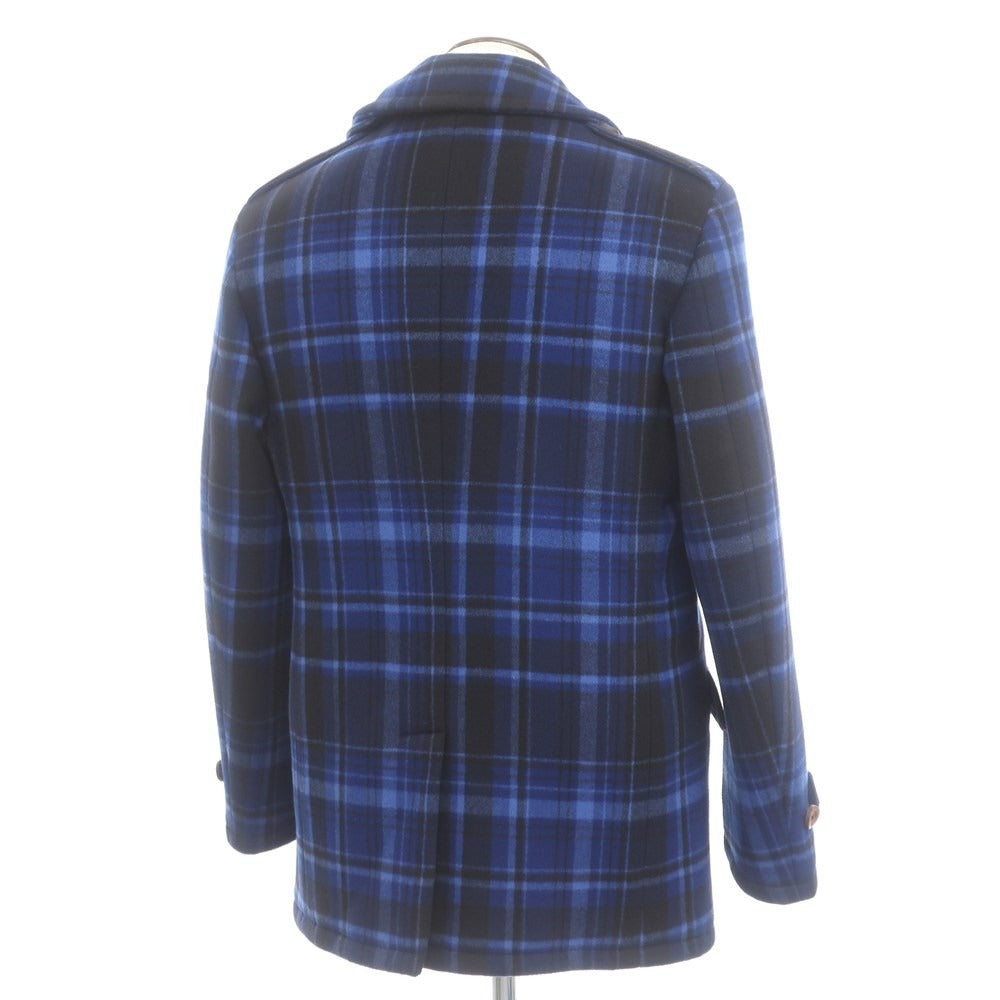 [New] Belvest Wool Check Peacoat Blue x Black [Size 48] [BLU] [A/W] [Condition Rank N] [Men&